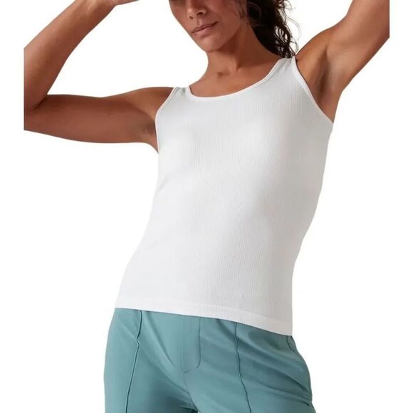 Athleta Tops - Athleta women’s renew seamless, sleeveless, white, ribbed, tank top size XL